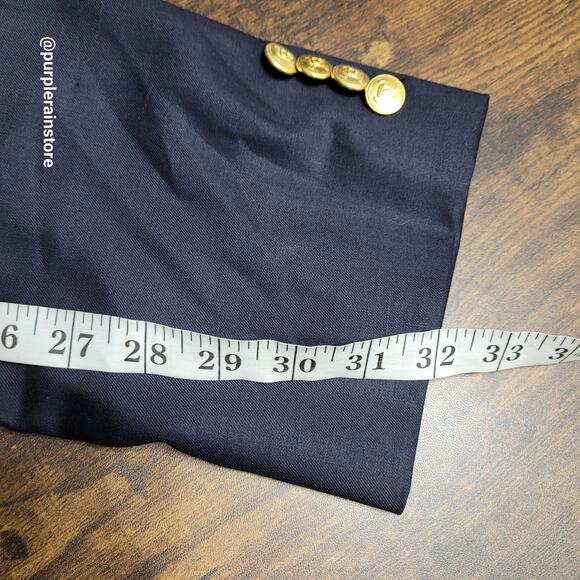 Vtg Lauren Ralph Lauren Wool Blazer 44 R Navy "Flaws" Preppy Academia 90's - Picture 12 of 13
